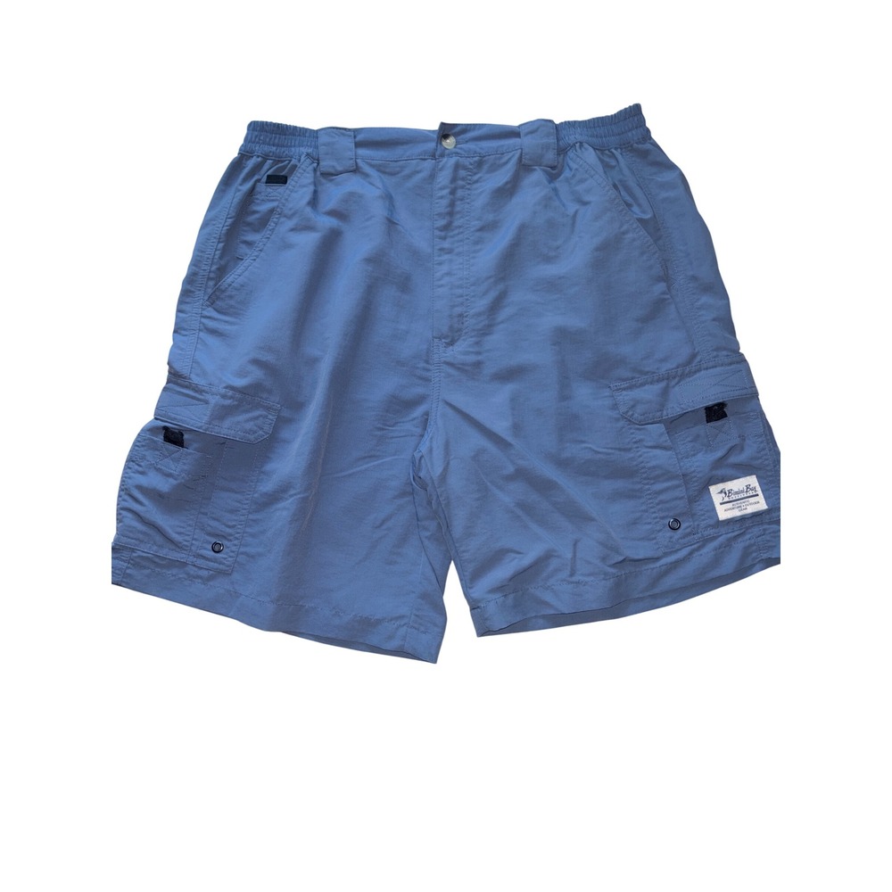 Bimini Bay Outfitters Cargo Shorts Mens 36 Blue Excellent Nylon Fishing Hiking